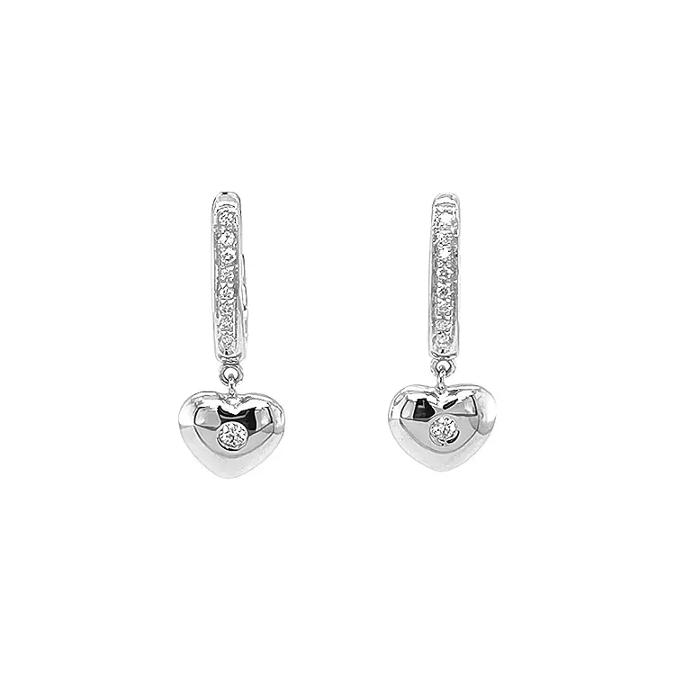 Zlaté Náušnice ve Tvaru Srdce s Diamanty