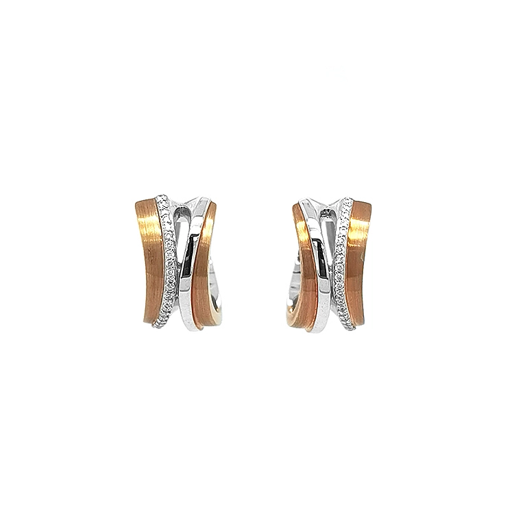 Gold Earrings with Diamonds