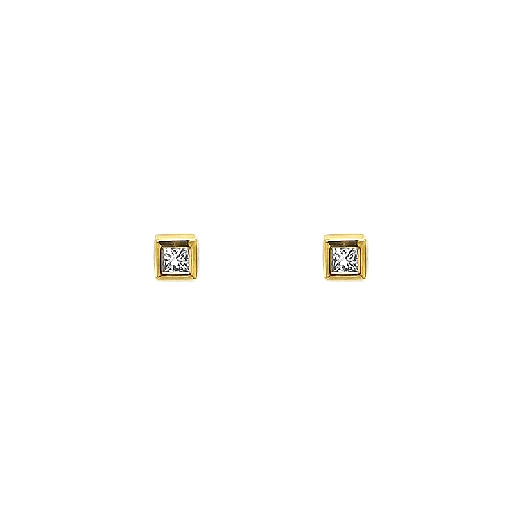 Gold Earrings with Diamonds