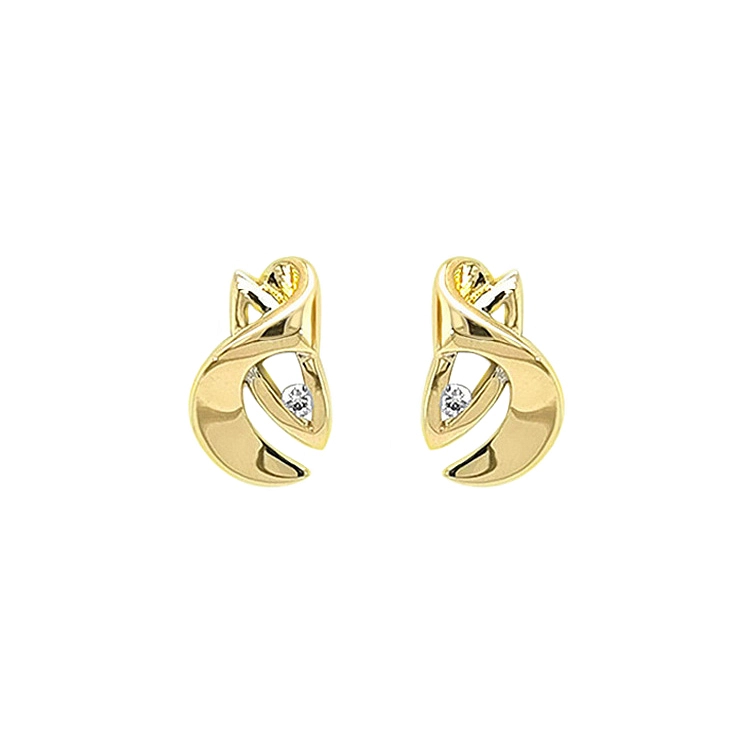 Gold Earrings with Diamonds