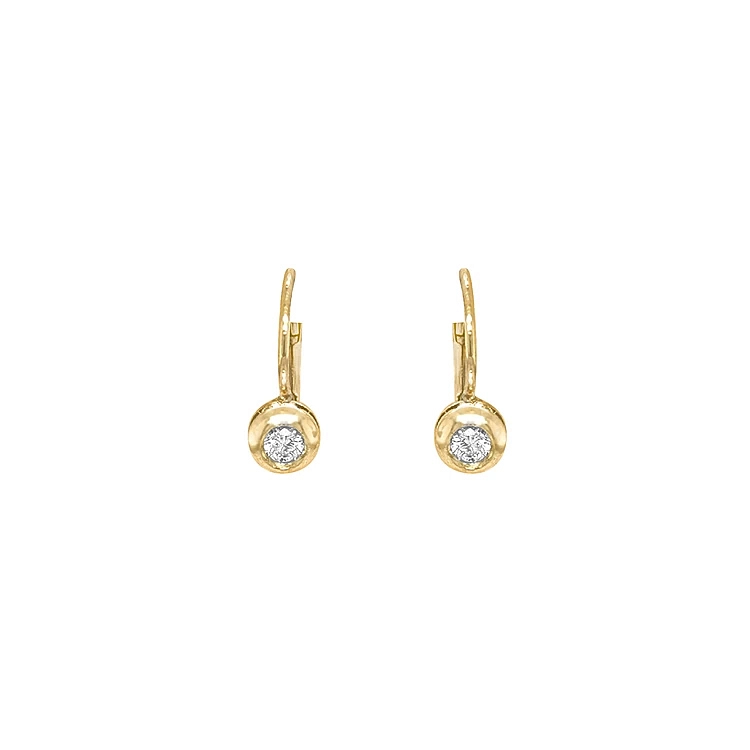 Gold Earrings with Diamonds