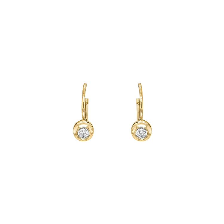 Gold earrings with diamonds