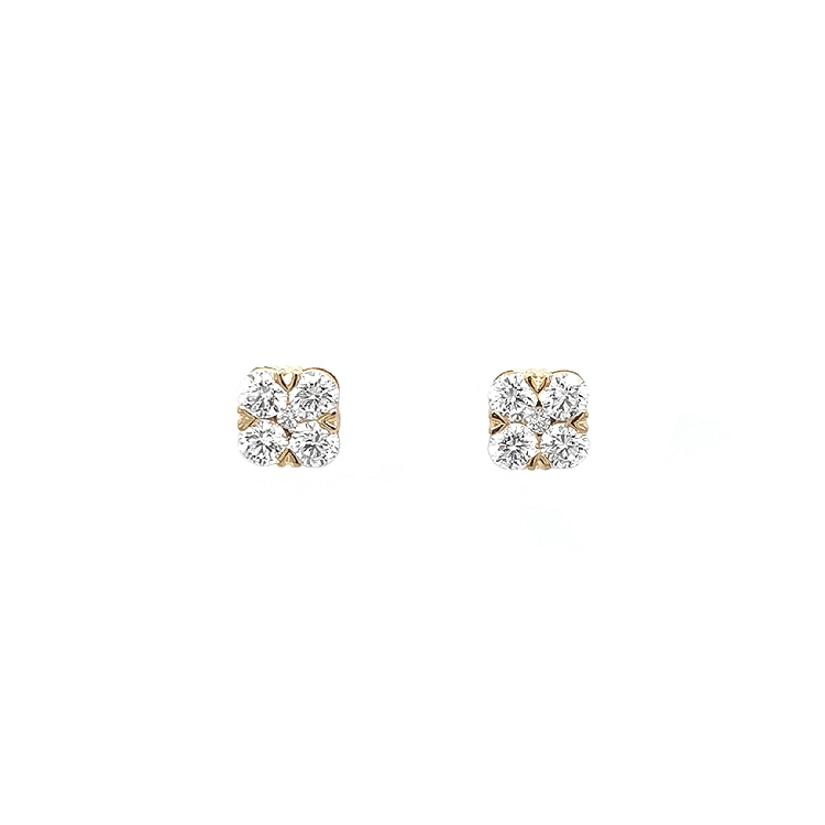 Gold Earrings with Diamonds