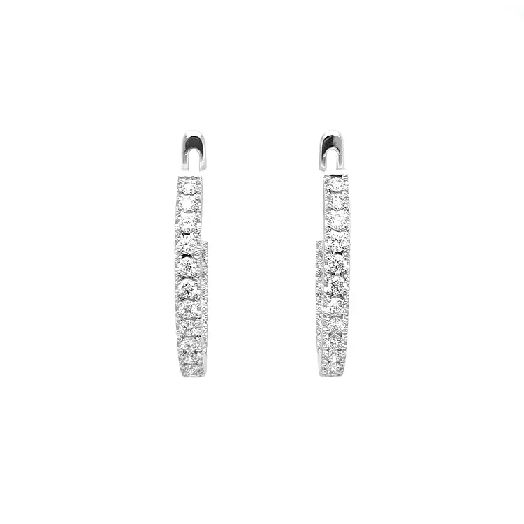 Zlaté Kruhové Náušnice s Diamanty