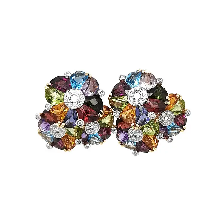 Zlaté Náušnice Polodrahokamy a Diamanty