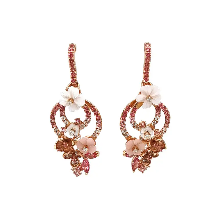 Zlaté Náušnice Polodrahokamy a Diamanty