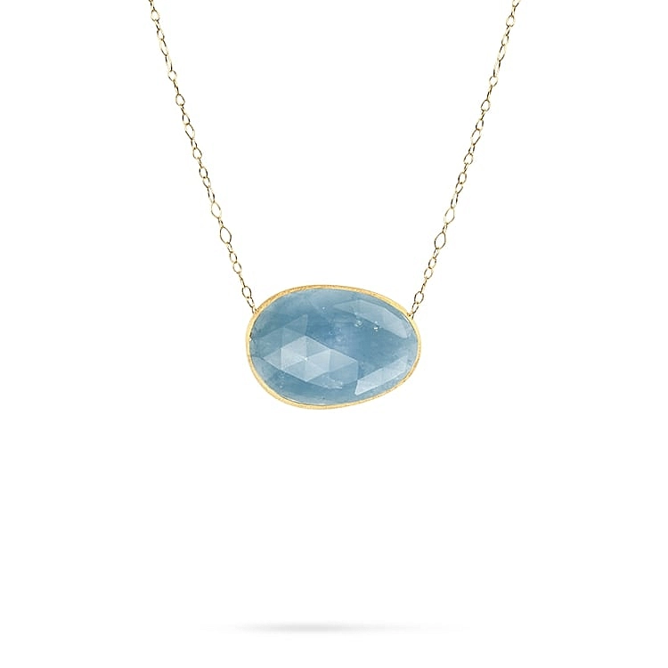 Gold Necklace with Aquamarine Marco Bicego Lunaria