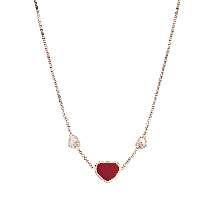 Zlatý Náhrdelník Chopard Happy Hearts 81A082-5801