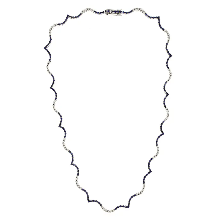 Zlatý Náhrdelník se Safíry a Diamanty