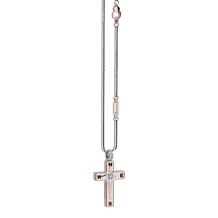 Gold Pendant Cross Zancan Couture First EC512RB