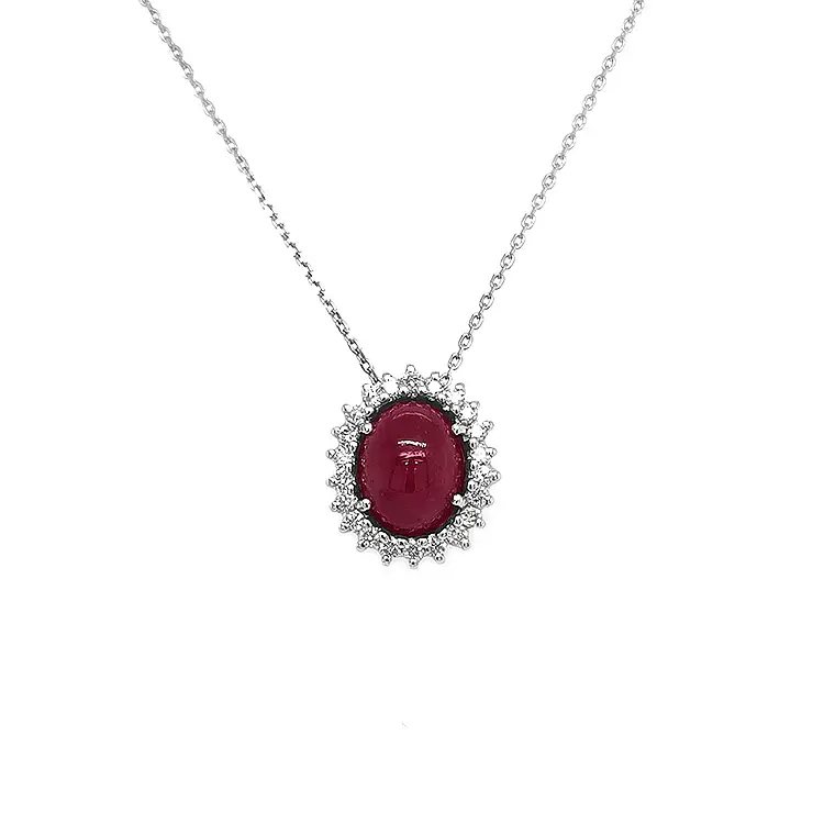 Zlatý Přívěsek s Rubínem a Diamanty