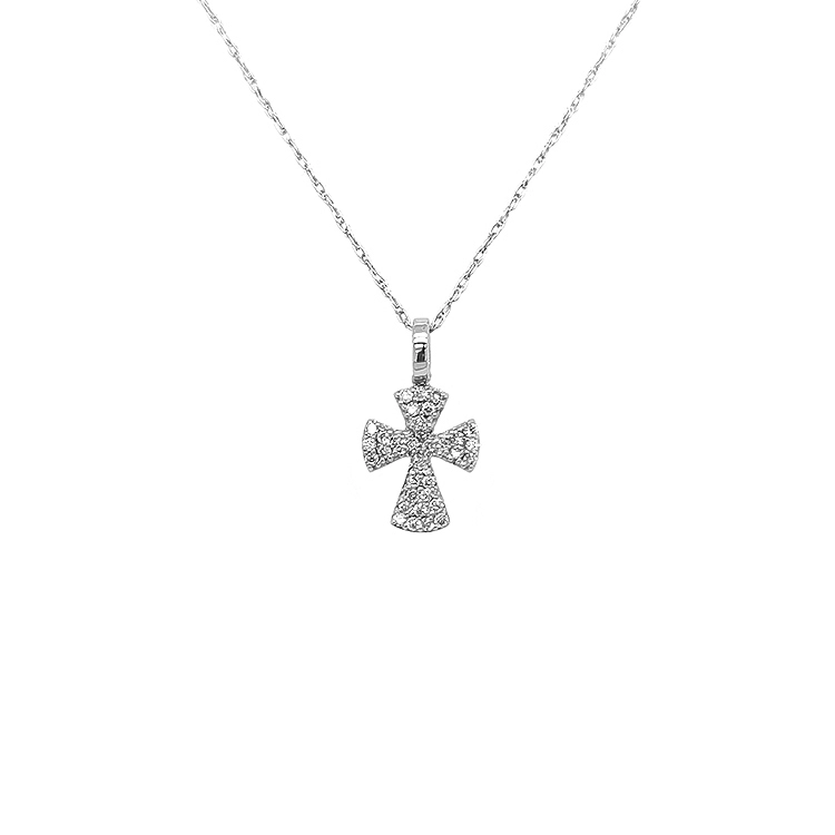 Gold Pendant Cross with Diamonds