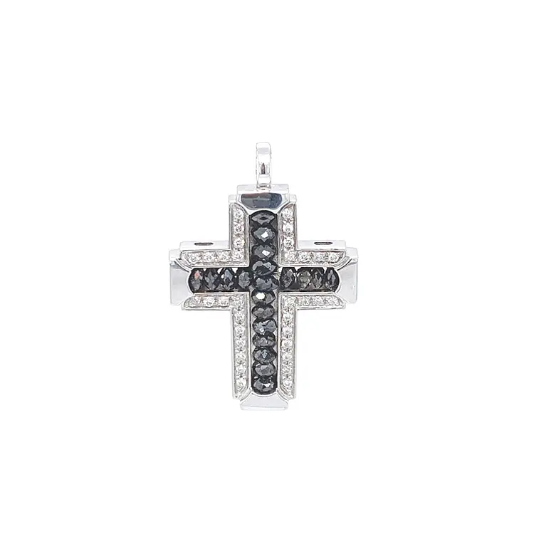 Golden Cross Zancan Black Magic with White and Black Diamonds EC222B