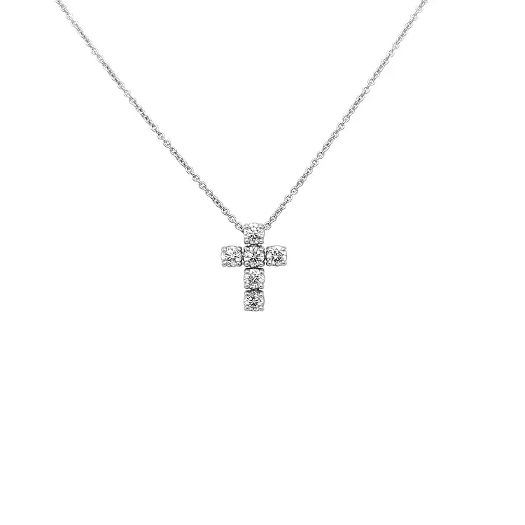 Zlatý Přívěsek Kříž s Diamanty