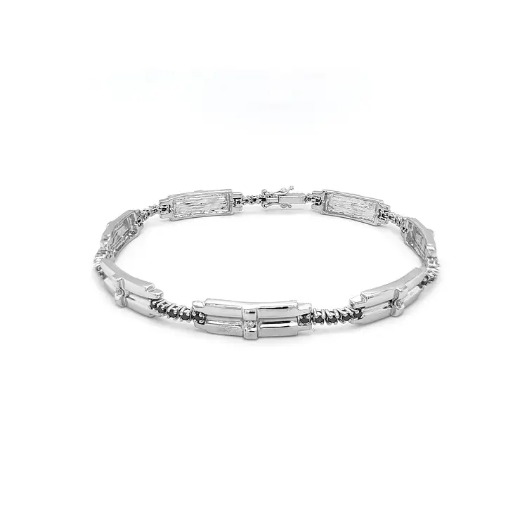 Zlatý Pánský Náramek s Černými Diamanty