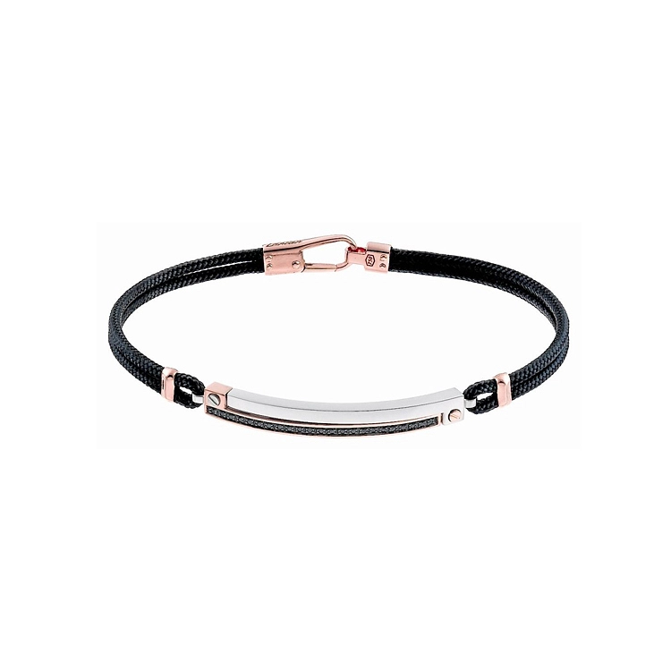 Gold Men's Zancan Bracelet with Black Diamonds
