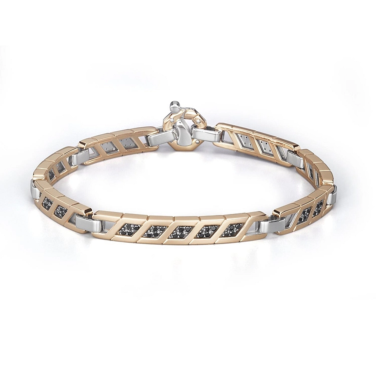 Gold Men's Baraka Bracelet with Black Diamonds BR345001