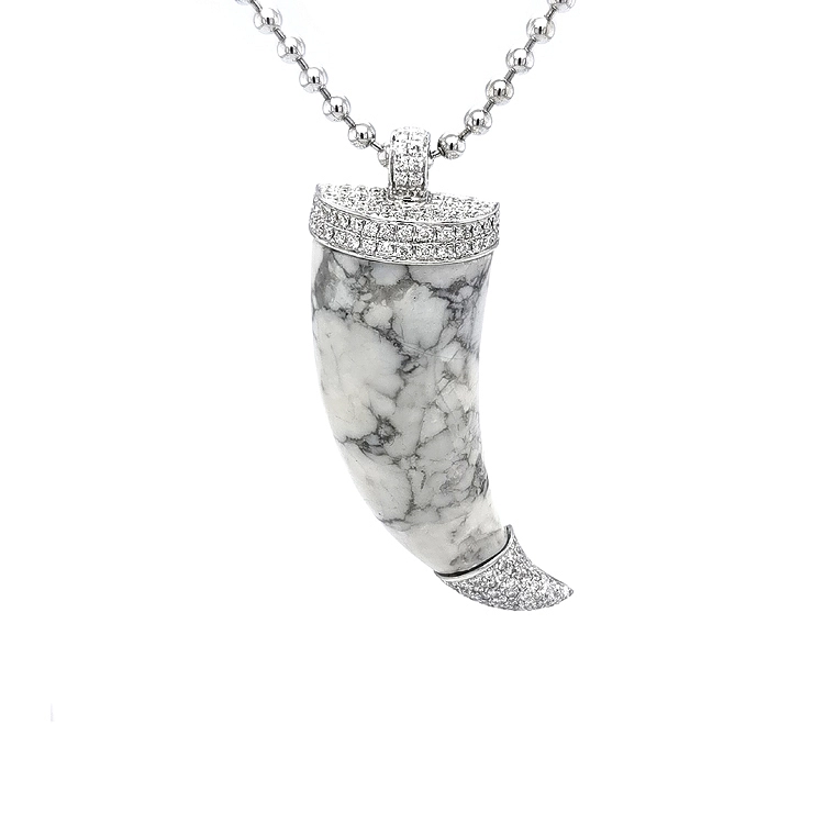 Gold Men's Pendant with Ceramics and Diamonds