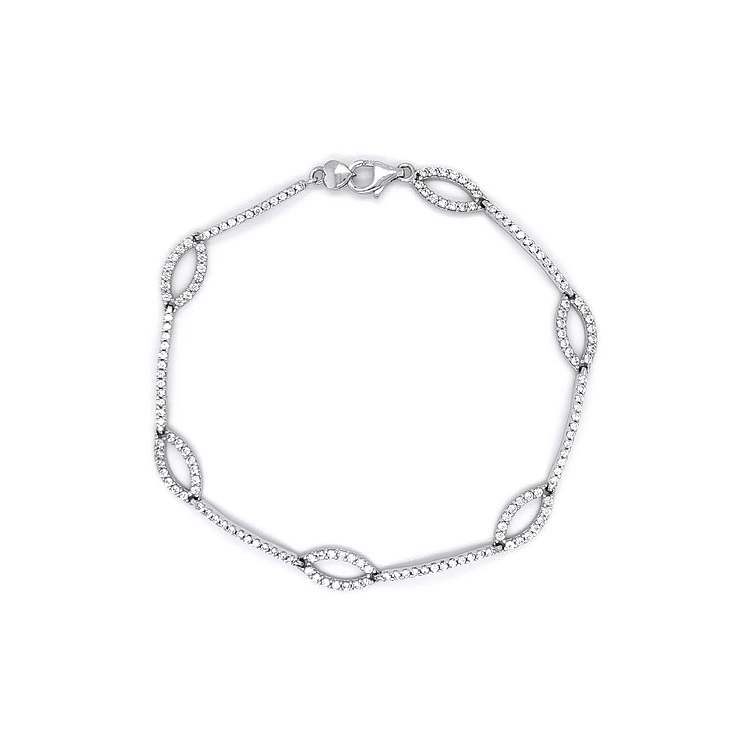 Ladies Bracelet with White Gold Zircones