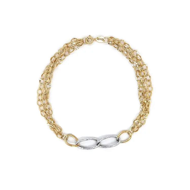 Zlatý Dámský Náramek z Kombinovaného Zlata