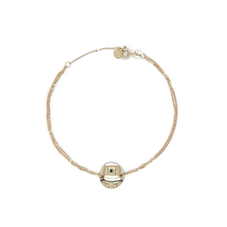 Gold Bracelet with Round Plate