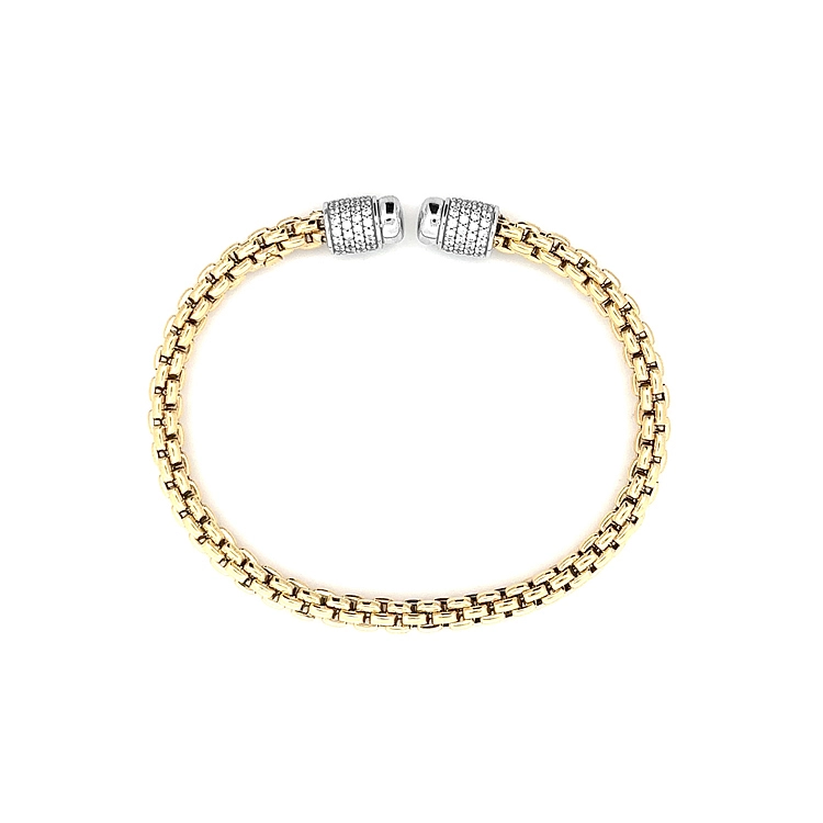 Gold Fixed Bracelet with Zircons