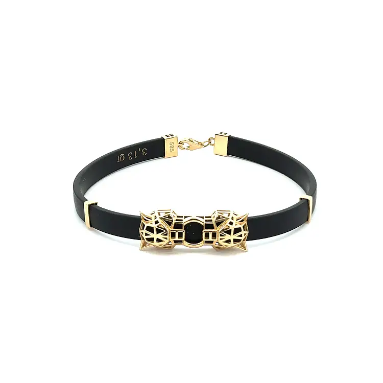 Gold Bracelet with Rubber