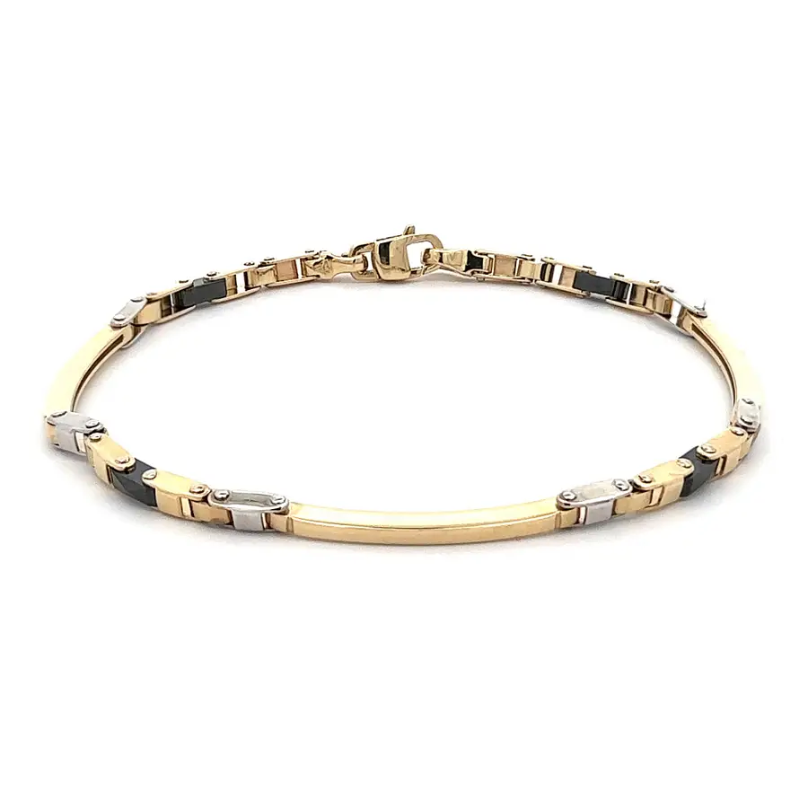 Náramek s Keramikou z Kombinovaného Zlata