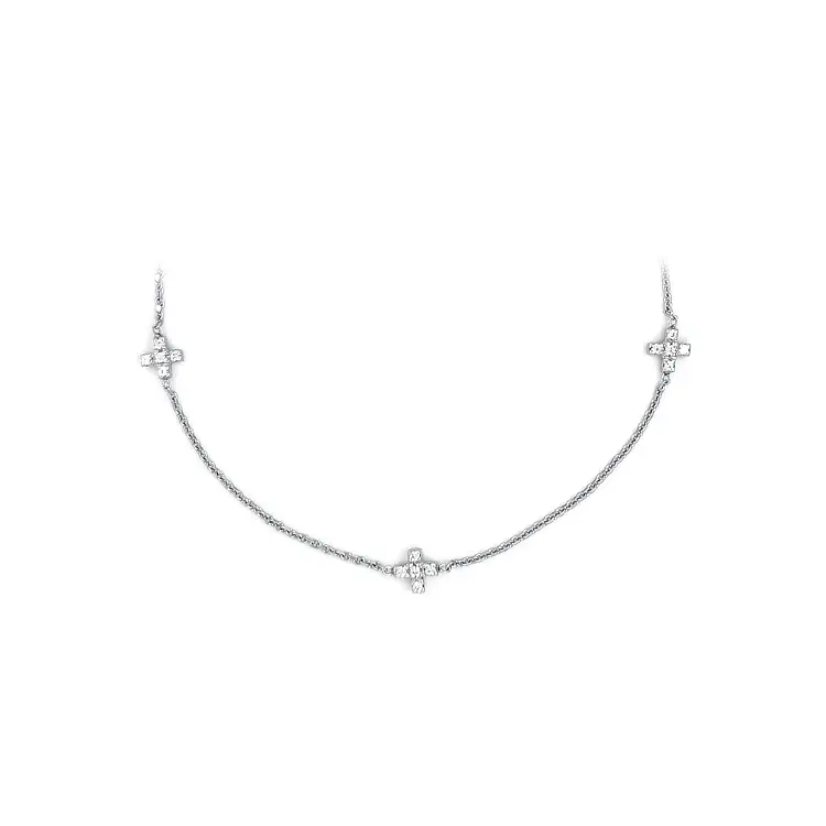 Dámský Náhrdelník z Bílého Zlata Křížky