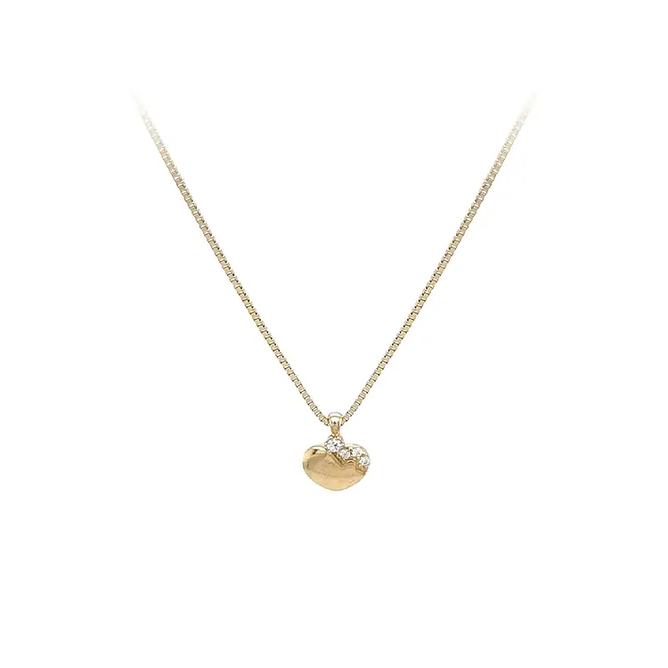 Zlatý Náhedelník Srdce se Zirkony