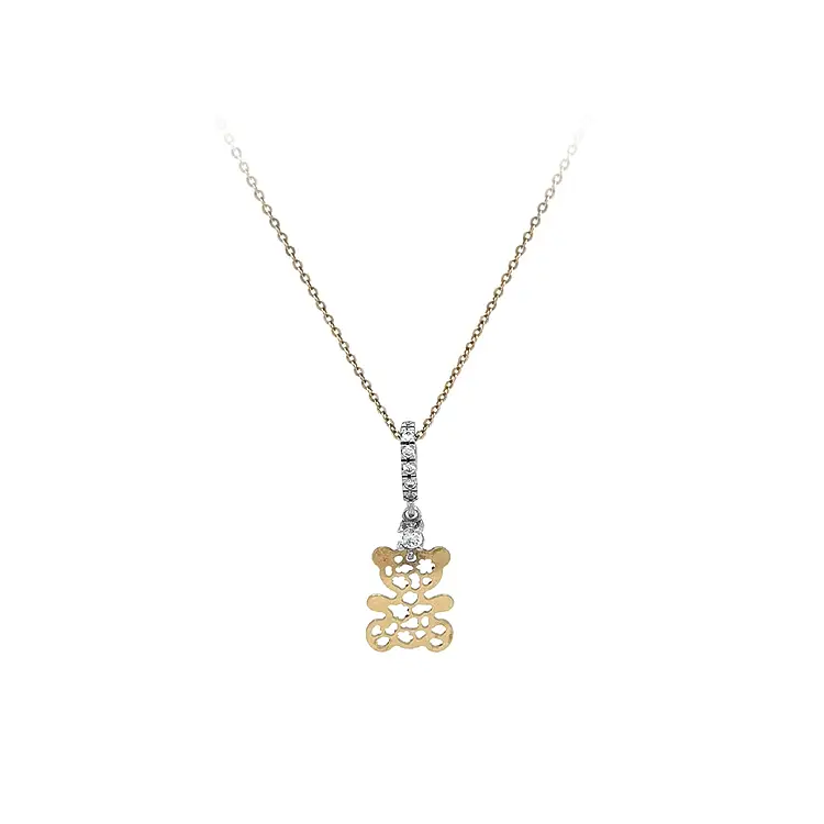 Zlatý Náhrdelník Medvídek z Kombinovaného Zlata