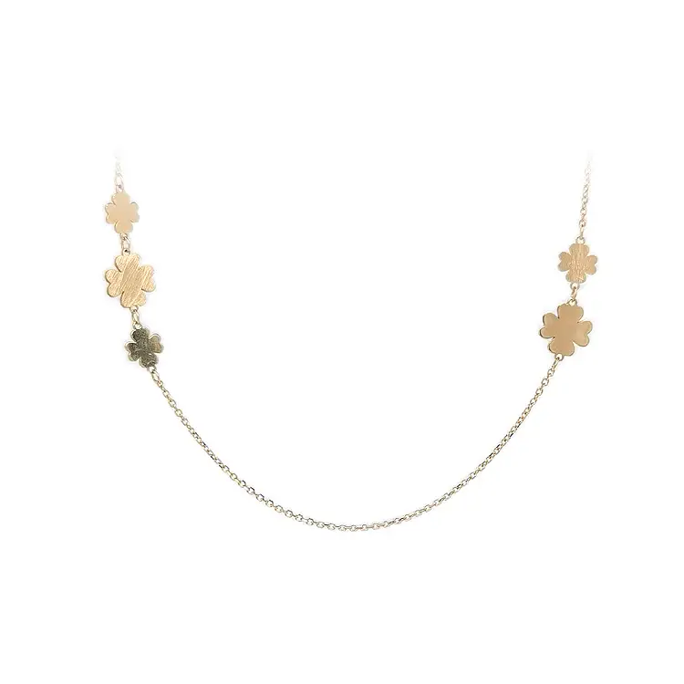 Zlatý Dámský Náhrdelník Květiny