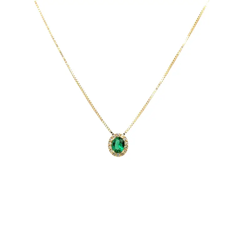 Zlatý Náhrdelník se Zeleným Kamenem