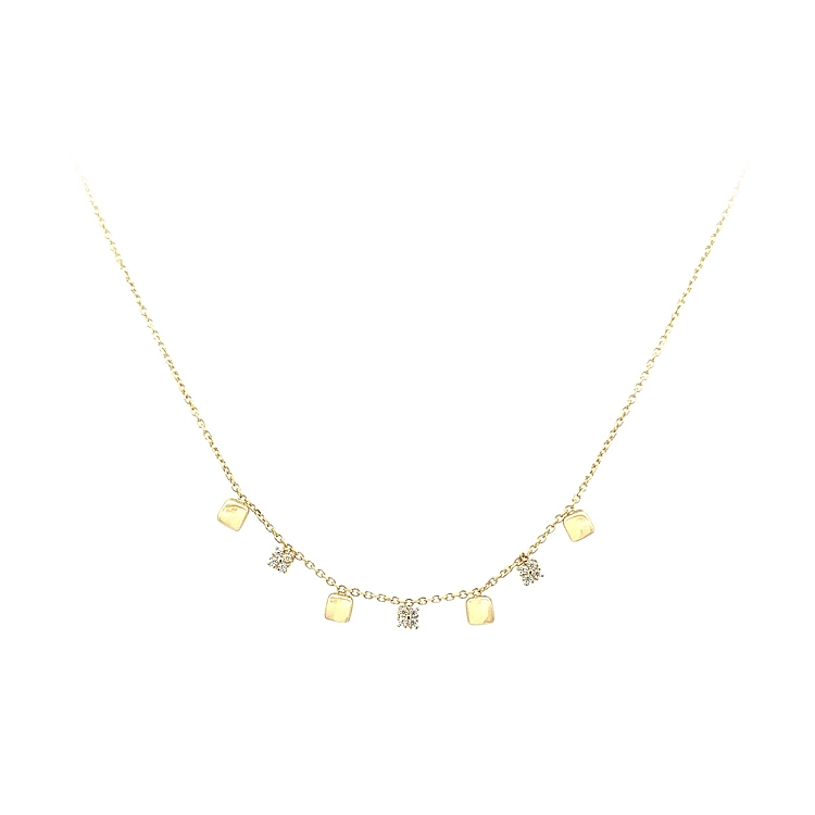 Gold Necklace with Zircons