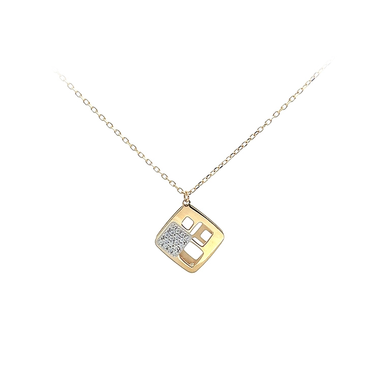 Gold Necklace with Zircons