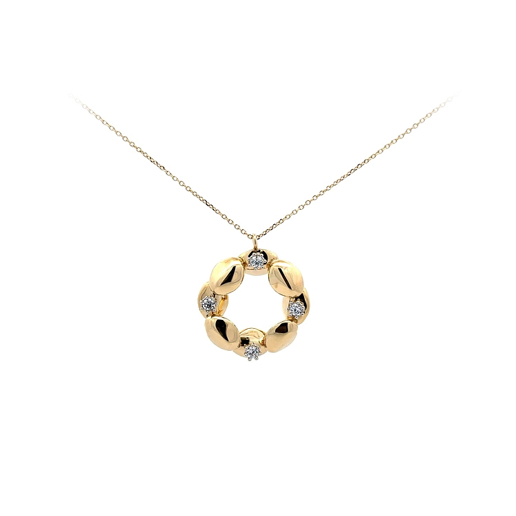 Gold Necklace with Zircons
