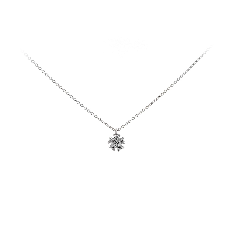 Necklace with White Gold Zircons