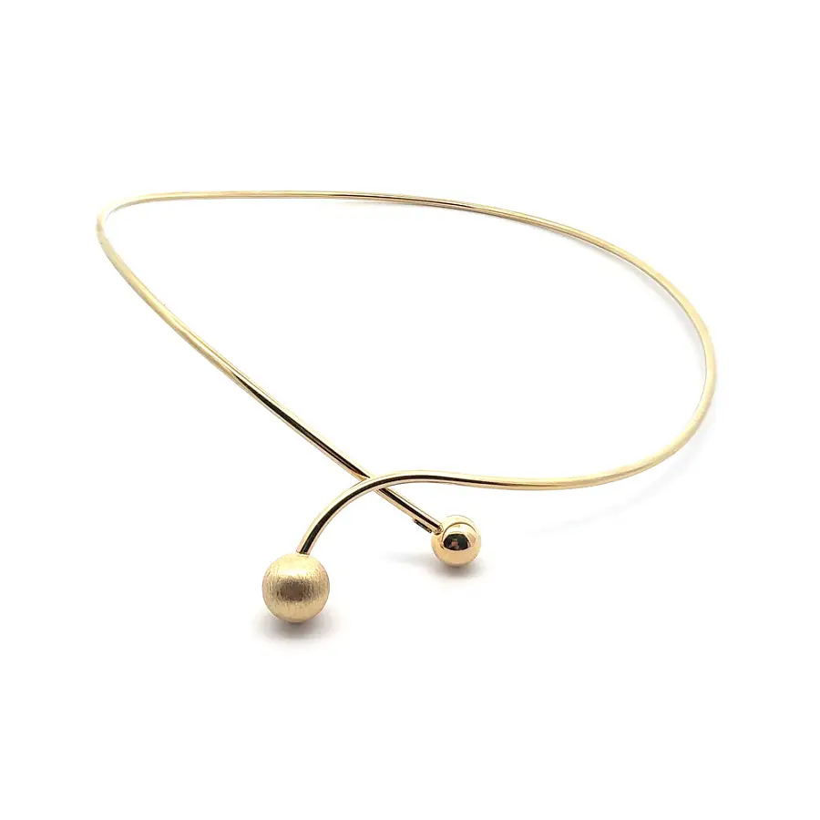 Zlatý Pevný Náhrdelník Kulíčky