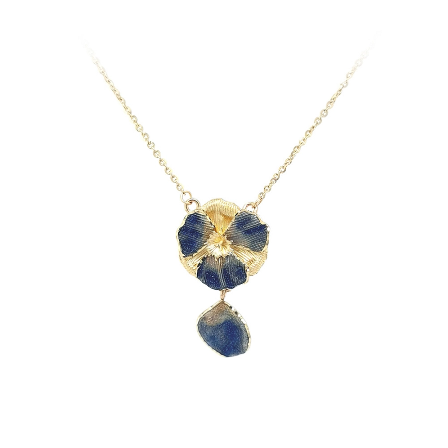 Gold Necklace with Enamel
