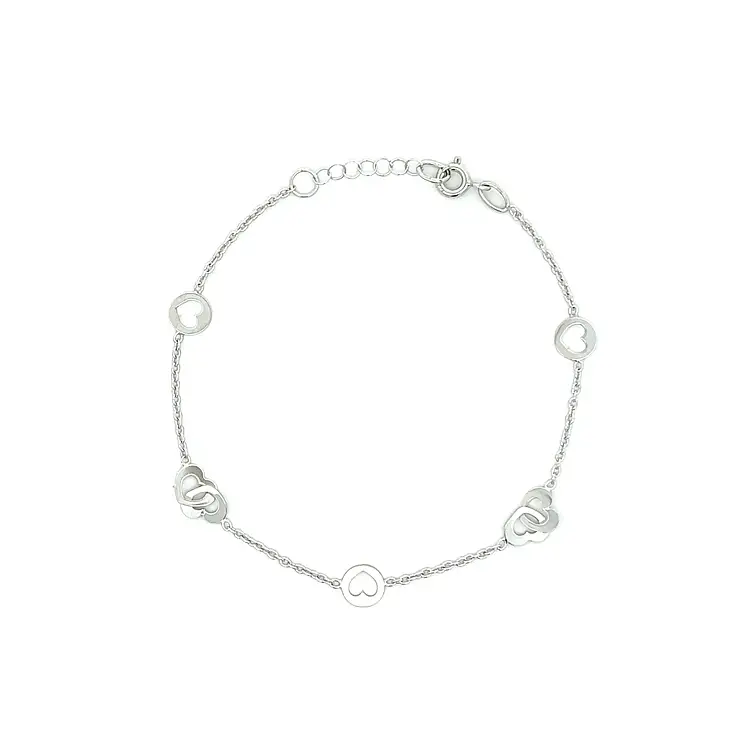 Řetízek z Bílého Zlata Srdíčky