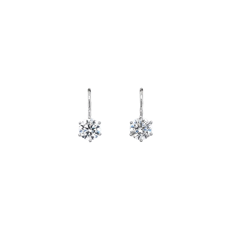 Earrings with White Gold Zircons