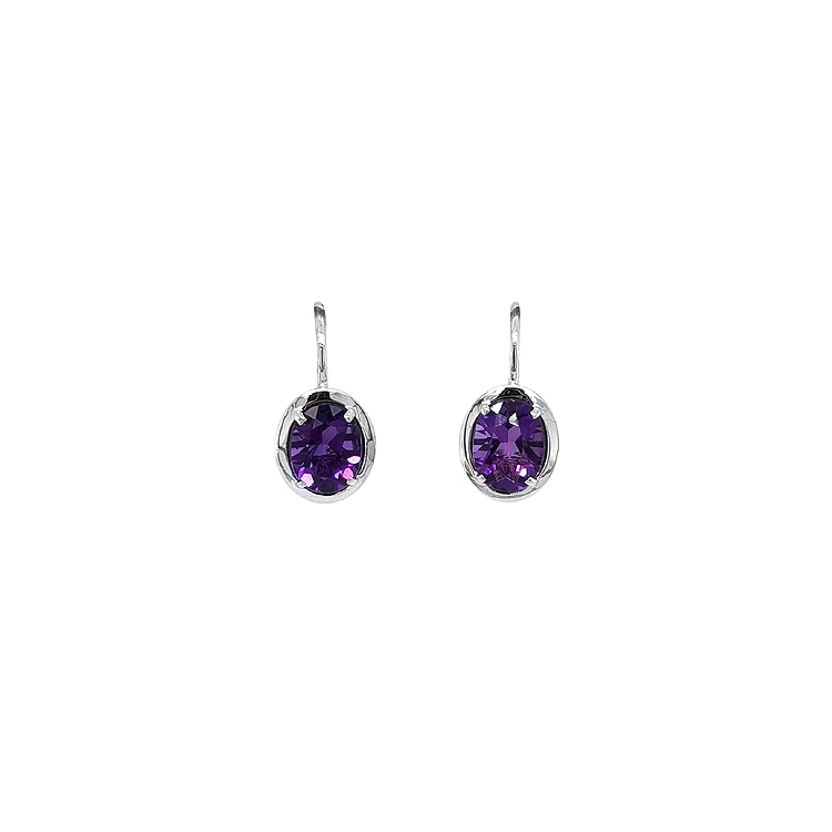 White Gold Amethyst Earrings
