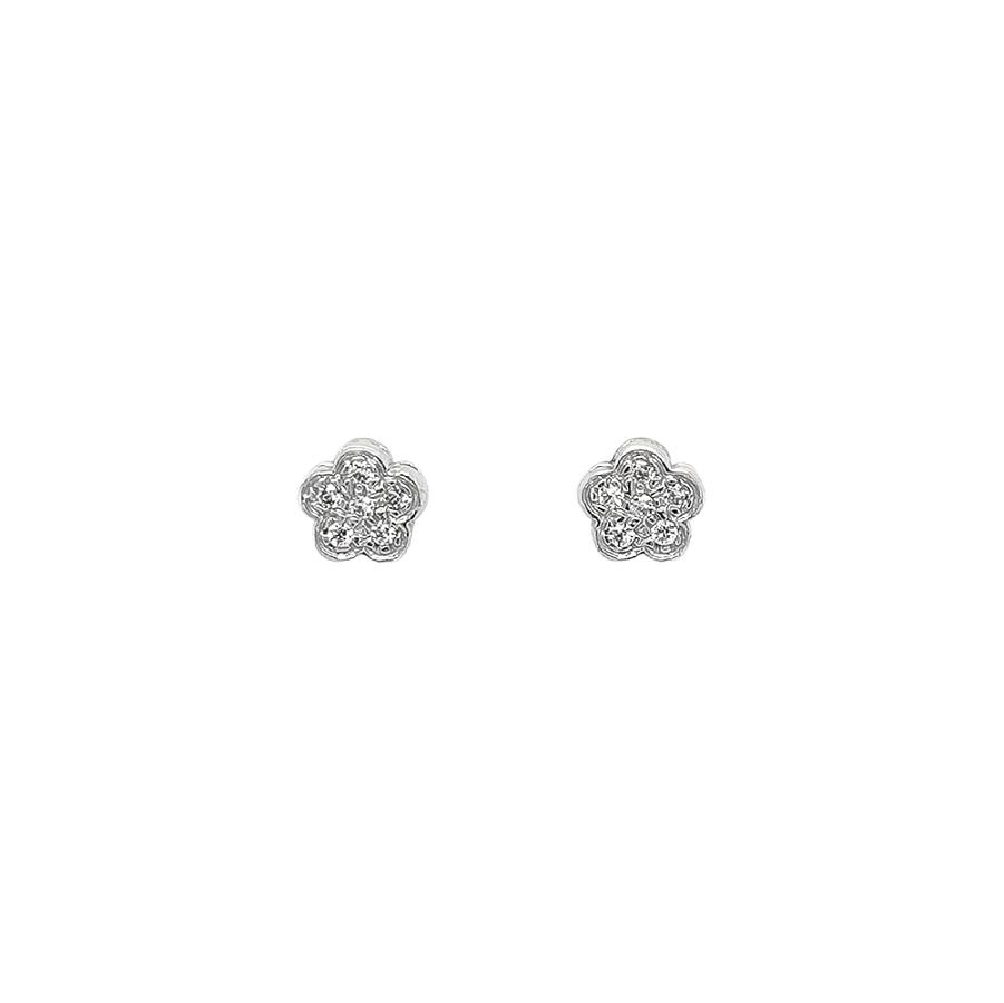 Earrings with Floral ymotiv and Zircones