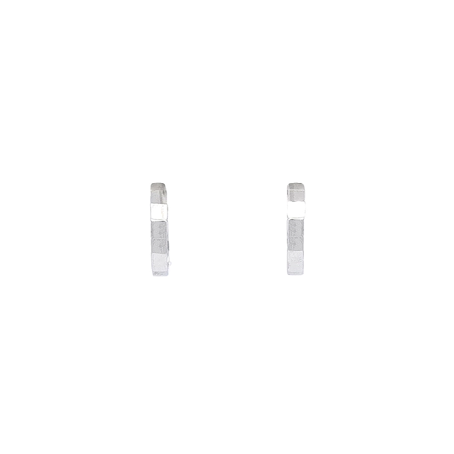 White Gold Earrings with Clean and Modern Design