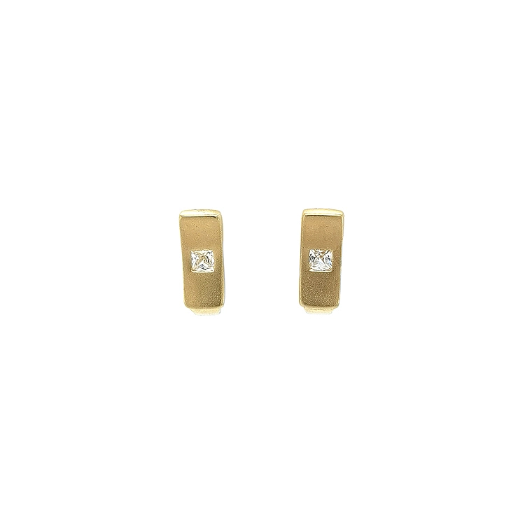 Gold Earrings with Zircons
