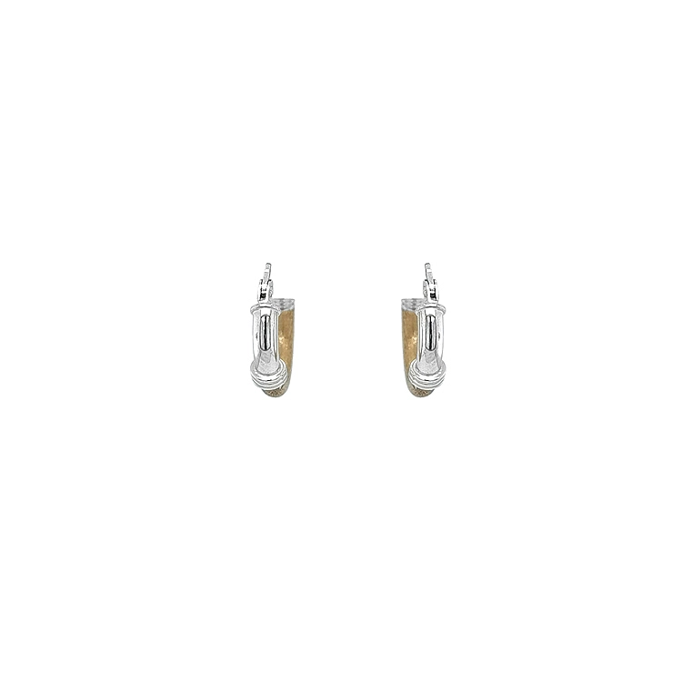 Round Earrings made of Combination Gold