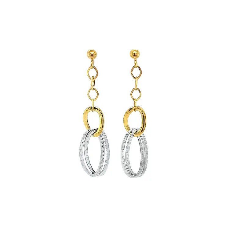 Visací Náušnice z Kombinovaného Zlata