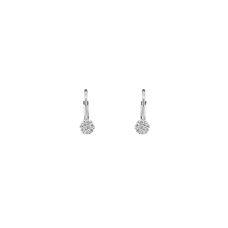 Earrings with White Gold Zircons