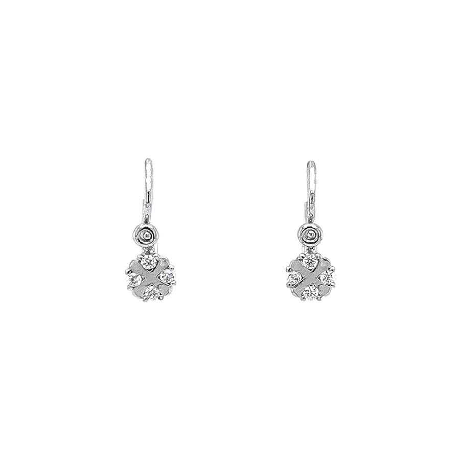 Children's Earrings with White Gold Zircons