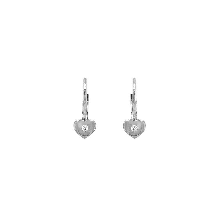 Gold Earrings Hearts with Zircons